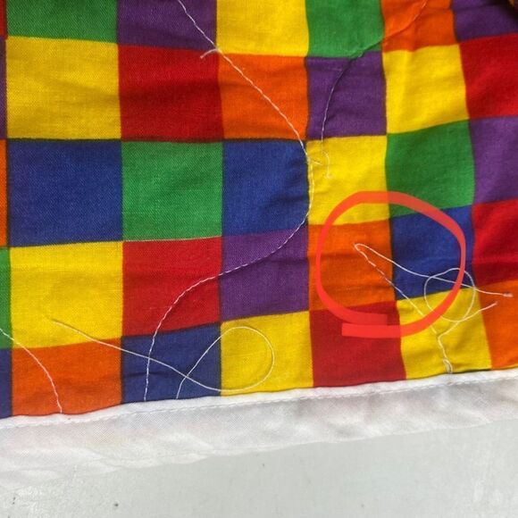 Vintage Artesian Circus Parrots Machine Stiched Baby Quilt SEE DESCRIPTION - Picture 3 of 8